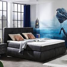 Boxspringbett 180 200 Cm In Dunkelgrau Boxspringbett Zimmer Deko Ideen Dunkelgrau