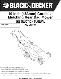 Black And Decker Cordless Lawn Mower Cmm1200 Parts Black Decker Cmm1200 Type 2 User Manual Lawn Mower Manuals And Guides 1403069l