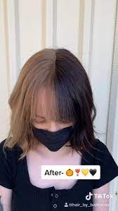 Split Hair Trend Tik Tok Video Hair Color Light Brown Hair Hair Styles