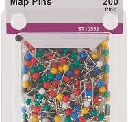 Amazon.com: Staples 461657 Map Pins Assorted Colors 200/Box ...