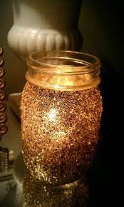 Glittered Mason Jar With A Votive Candle Inside Creates A Beautiful Glow Glitter Mason Jars Diy Home Decor Easy Mason Jar Lighting