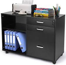 I use the key on the drop front all the time. Buy Tusy 3 Drawer File Cabinet Mobile Lateral Filing Cabinet With Open Storage Shelves Storage Cabinet With Lock Printer Stand For Home Office Black Online In Turkey B097mg3m26