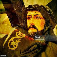 Jesus Christ Carrying The Holy Cross With A Retro Effect Stock Photo