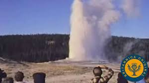 Yellowstone's most famous geyser, old faithful at twilight. Yellowstone National Park Facts History Britannica