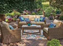 Better Homes And Gardens Hawthorne Park 4 Piece Sofa Conversation Set Walmart Com Patio Furniture Layout Patio Decor Patio Furnishings