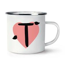 Quickly sketching a tattoo design idea for initials with the letter r and a heart combined. Letter T Heart Alphabet Retro Enamel Mug Cup Love Valentines Day Ebay Letter T Resin Jewelry Diy Love Images With Name
