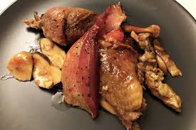 Faraona al forno con le rape. Faraona Al Forno Con Funghi E Pancetta