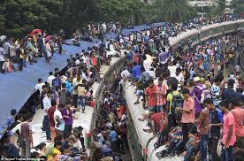 Image result for most crowded free train bangladesh railway