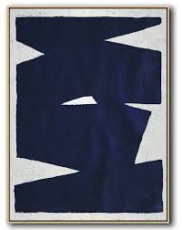 Abstract canvas wall art for bedroom living room modern navy blue abstract mountains print poster picture artworks for bathroom kitchen wall decor 1 pieces framed ready to hang 20 x 40 x 1 pieces. Large Abstract Wall Art Buy Hand Painted Navy Blue Abstract Painting Online Modern Wall Art