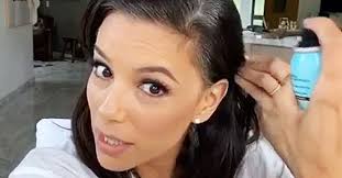 Actress eva longoria recently opened up to us magazine's stylecrush q&a and revealed that then i would use my black eye shadow, and it would come off when the wind blows. Eva Longoria Covers Up Her Gray Roots Using L Oreal S Touch Up Spray People Com