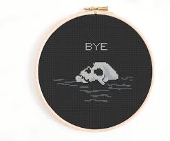 This pattern uses full stitches only. Goth Cross Stitch Pattern Bye Cross Stitch Pattern Black Skull Cross Stitch Cross Stitch Skull Subversive Cross Stitch Patterns Geeky Cross Stitch