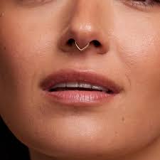 14K REAL Solid Gold V Shape Pointed Teardrop Septum Ring Piercing Cartilage  Daith Helix Tragus Conch Rook Snug Body Hoop Jewelry 18/16G
