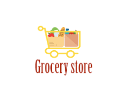 Grocery Store Logo Design A Cart With Groceries Price 150 00 Grocery Store Design Supermarket Logo Grocery Store