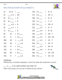 Third grade math introduces children to some of the most frustrating concepts they can access a variety of free and fun games focused on multiplication, division, and solving equations, practicing their new skills by racing, drilling, and using them to solve complicated puzzles and other challenges. Multiplication Practice Worksheets To 5x5