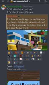 Check out our complete guide to every egg location game badge quest and other things you need to know. Bee Swarm Leaks On Twitter Turn In The Quest To Sun Bear If You Completed The Quests For All 3 Bears