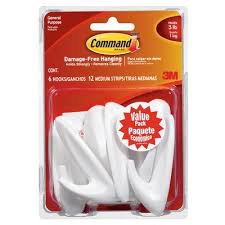 3m Medium Command Hook 6 Count Command Hooks Decorative Hooks Command Strips