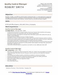 Quality control inspector salary and outlook. Quality Control Manager Resume Samples Qwikresume