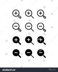Zoom In Out Icon Set Zoom In Out Glass Magnifier Look Magnify Lens Search Loupe Plus Icon Logo Vector Symbol Abstract Images Icon Icon Design