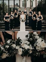 Black And White Wedding Bridesmaid Dresses Modern Black And White Wedding At The South Congress Hotel A Princess Inspired Blog Blackandwhitewedding B In 2020 Modern Chic Wedding Wedding Modern White Wedding