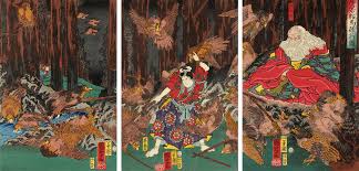 Mitsukuni Defying The Skeleton Spectre Invoked By Princess Takiyasha Prince Yoshitsune Learning The Art Of Swordsmanship Utagawa 1858 Kuniyoshi Traditional Japanese Art Japanese Art