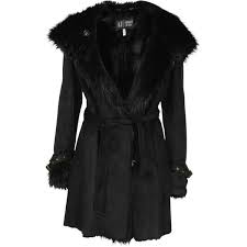 Armani Jeans Hooded Faux Shearling Coat Faux Shearling Coat Shearling Coat Black Hooded Coat