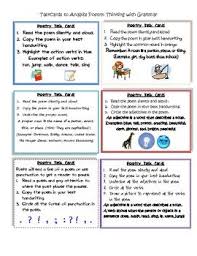 Taskcards To Analyze Poetry Using Grammar Teaching Poetry Analyzing Poetry Poetry For Kids