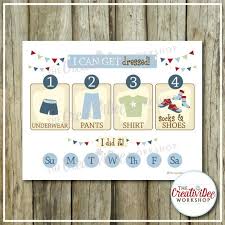Getting Dressed Chart Steps To Get Dressed Blue Chart Get Dressed Chart Printable Routine Chart Toddler Chart Instant Download