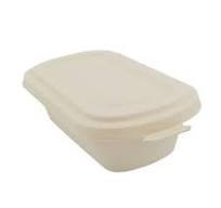 Rectangular Brown Sugarcane Container 34oz L:9in W:5.3in H:2.6in - 125 pcs