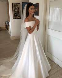 Princess Style Off Shoulder Satin Wedding Dresses 2019 Off Shoulder Wedding Dress Online Wedding Dress Wedding Dresses Satin