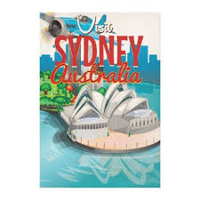 Vintage Fly To Sydney Australia Travel Poster Canvas Print Zazzle Com Sydney Australia Travel Travel Posters Australia Travel