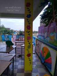 School Pillar Painting School Murals Wall Painting Painting