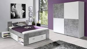 Betten & zubehör für jugendzimmer. Jugendzimmer Winbob Bett Und Kleiderschrank Weiss Beton Optik Forte