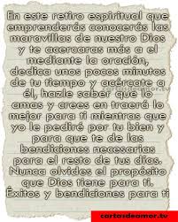 Puede que te estés preguntando si de verdad un texto para tu amiga puede ser una buena idea, o si por el. Cartas Para Un Retiro Espiritual 4 Mensajes Cristianos