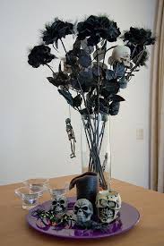 Black Roses And Skulls Bouquet Halloween Decorations Halloween Party Decor Halloween Wedding