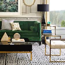 Black And Gold Art Deco Bedroom Emerald Black Gold And An Art Deco Patterned Rug Beautifully Updated Eternal Art Deco Styl Modern Chic Living Room Chic Living Room Design Chic Living Room