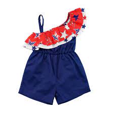 Baby Girls Independence Day Clothes Newborn Baby Girl Romper Print Star Outfits Rompers Infant July 4 Th In The United States Clothing Sets Aliexpress