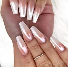 Stunning Chrome Nail Polish With Pink And White Colors White Tip Nails Chrome Nail Polish Ombre Chrome Nails