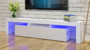 Maybe you would like to learn more about one of these? Mmt Furniture Designs Ltd Modern White Tv Stand Cabinet For 90 Inch Tv With Blue Led