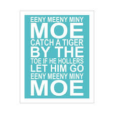 Eeny Meeny Miny Moe Catch A Tiger By The Toe Lyrics Children S Wall Art Nursery Decor Eeny Meeny Miny By Kzukowski 20 00 Childrens Wall Art Nursery Wall Art Nursery Decor