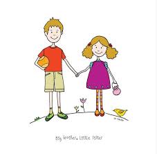 Big Brother Little Sister Digital Art Print Siblings Drawing Etsy Digital Art Prints Big Brother Little Sister Kids Room Art Prints
