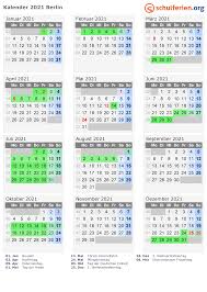 Feiertage für die urlaubsplanung geschickt nutzen. Kalender 2021 Ferien Berlin Feiertage