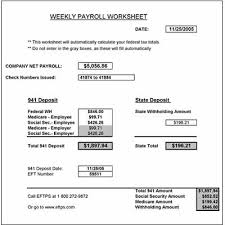 Free Weekly Payroll Tax Worksheet Payroll Taxes Payroll Template Payroll