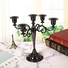 Browse a variety of modern furniture, housewares and decor. Sziqiqi Black Metal Candle Holder 5 Arms Candle Stand 27cm Tall Wedding Event Candelabra Candle Stick Black Amazon Co Uk Kitchen Home