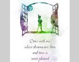Peter Pan Inspire Citation Art Print Illustration Fenetre Disney Art Mural Decoration Cadeau Art Prints Quotes Peter Pan Quotes Disney Canvas Art