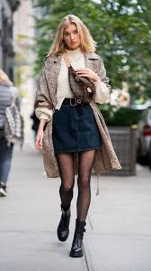 11, and on tuesday she documented. Transition Between End Of Winter And Beginning Of Spring Denim Skirt Sheer Black Tights Black Leather Ankle Boo Perfect Winter Outfit Winter Fashion Fashion