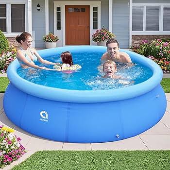 Amazon.com: Inflatable Top Ring Swimming Pool, Blue (10ft x 30in) : Patio,  Lawn & Garden