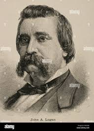 John Alexander Logan. United States Senator from Illinois. 1826-1886.  Antique illustratiom. 1884 Stock Photo