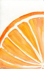 Orange Watercolor Painting Fruit Watercolor 5 X 7 Original Orange Art Kitchen Art Home Decor Wall Art Watercolo Orange Painting Orange Art Fruit Painting