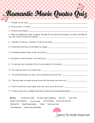 Put your film knowledge to the test and see how many movie trivia questions you can get right (we included the answers). Free Printable Romantic Movie Quotes Quiz