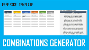 Create All Possible Combinations Of Two Lists Of Values In Excel Youtube